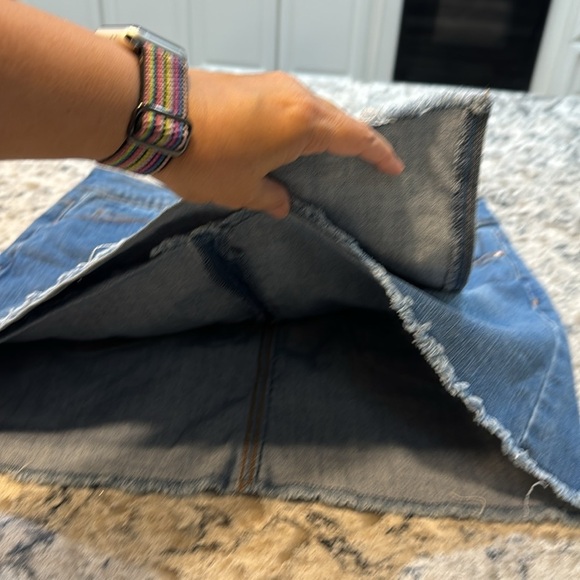 Energie | Faux Wrap Blue Jean Mini Skirt Size 13 - Picture 7 of 13